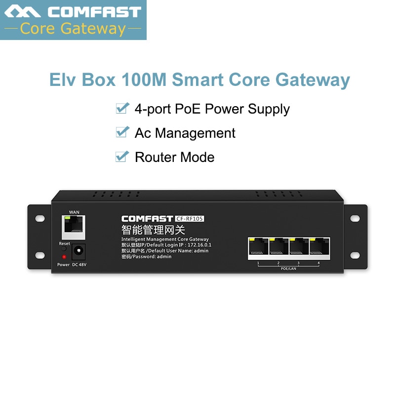 Comfast RF105 100M Smart Core Gateway AC Gateway Routing QCA531 AC Router met 4LAN poort 10/100Mbps POE voeding Router Modus