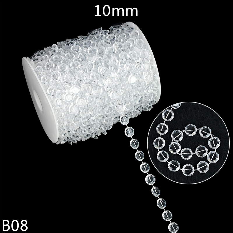 3m imiterede perle perler linje kæde trim 4mm-10mm perle gardin til bryllup brud buket indretning gør-det-selv smykker tøjtilbehør: B06-10mm