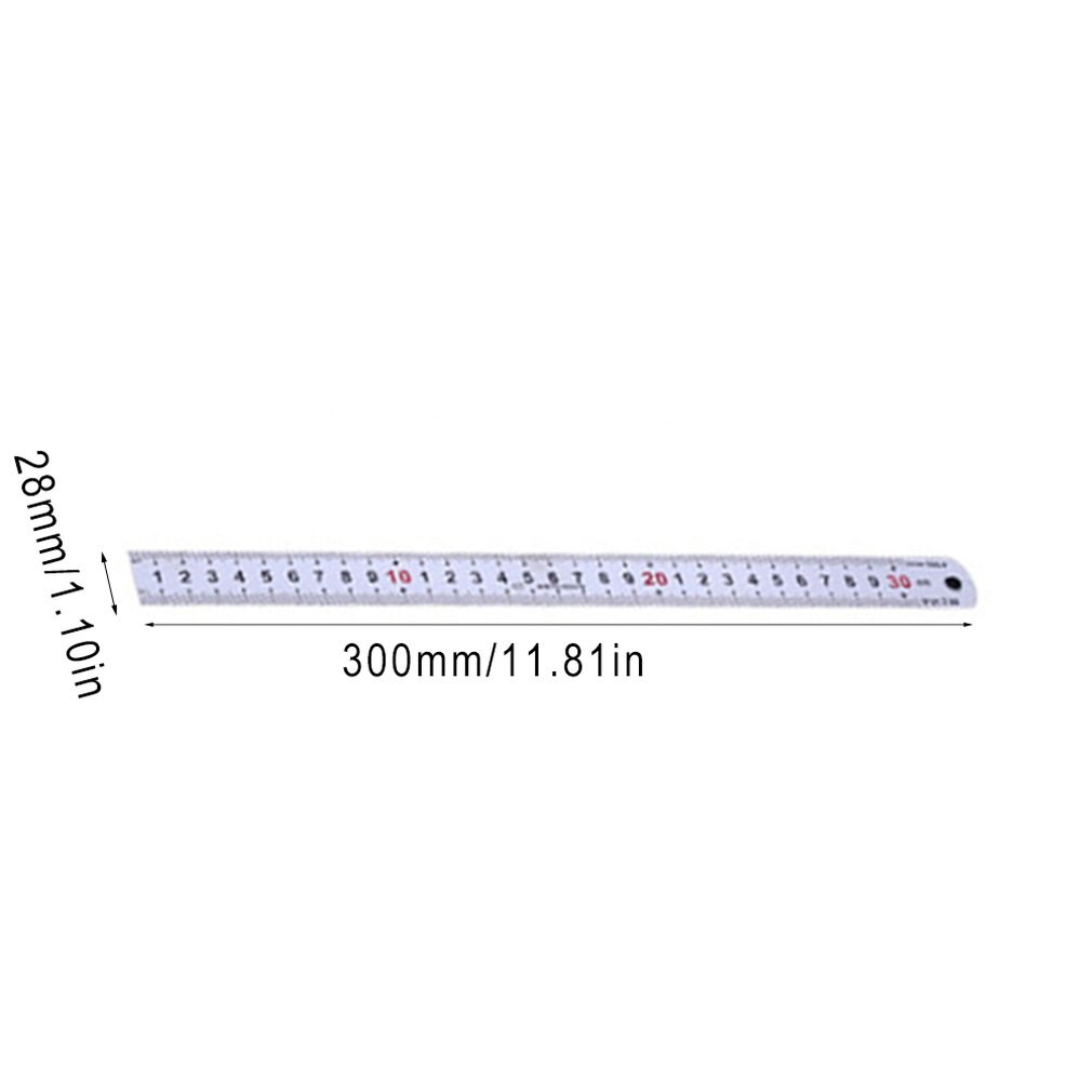 30cm,50cm,60cm Double Side Ruler Stainless Steel Metric Metal Ruler Pocket Pouch Ruler Measurement Tool