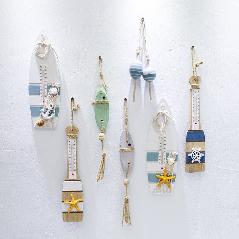Colgante de estilo mediterráneo de peces de madera, arte de pared, artesanías Vintage, decoración del hogar, accesorios de adorno de tema náutico