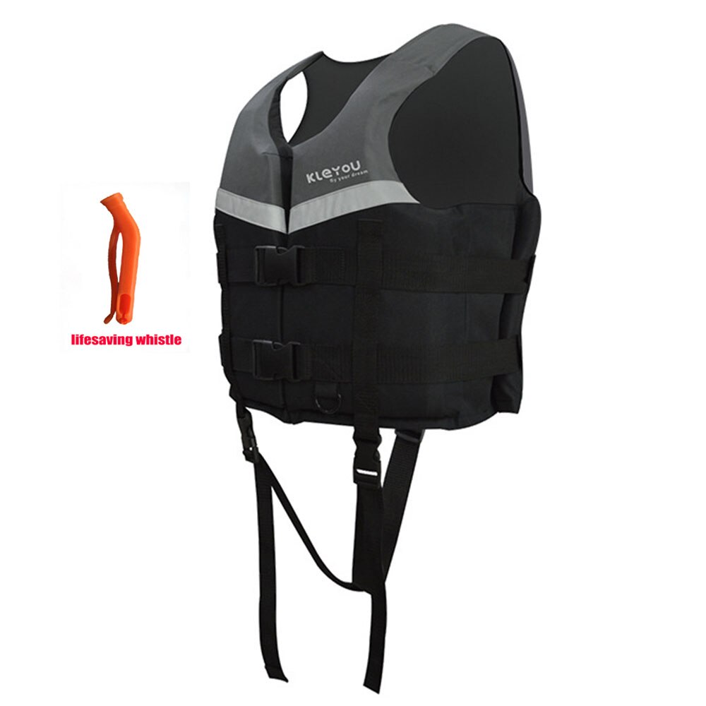2022 adult life jacket water sports buoyancy vest surfing swimming boating rafting fishing motorboat safety life jacket: black / M