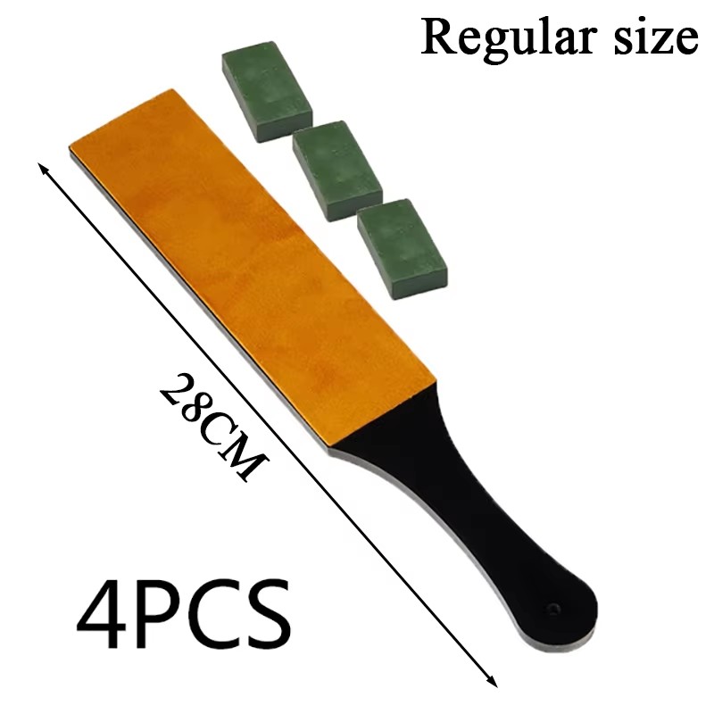 Double Side Leather Strop for Knife Sharpening Stropping Block Kit with Polishing Compound Knife Sharpening Double Side: PURPLE