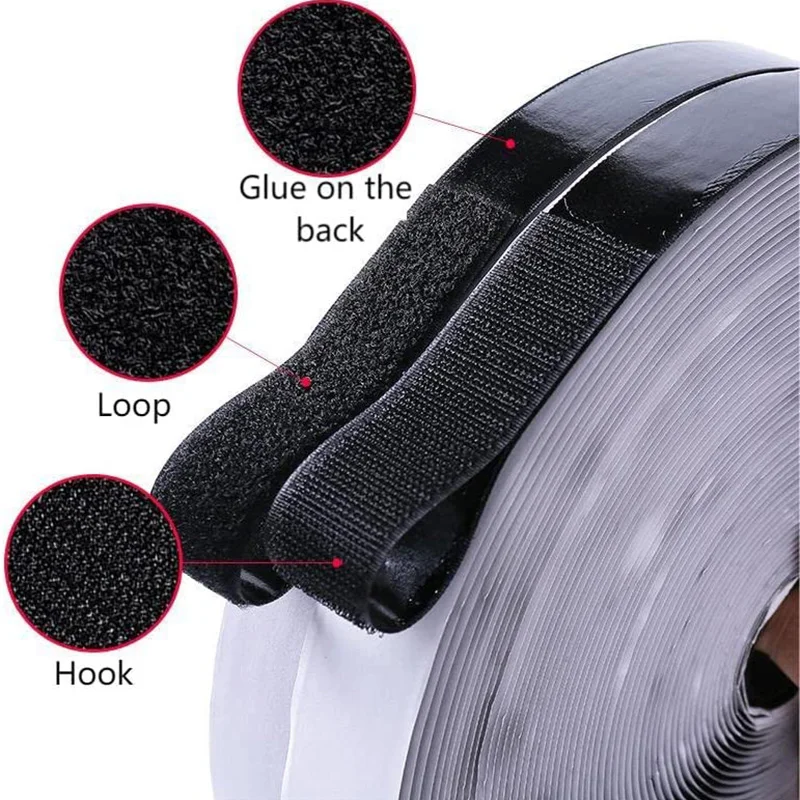 1 M/paar Zelfklevende Klittenband Tape Sticky Back Strips Zelfklevende Sluiting Montage Tape Hang Bevestiging 16/20/30/38/50/100mm