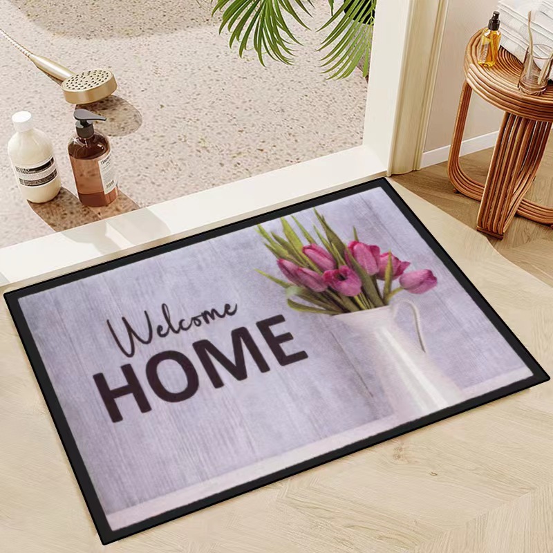 VIKAMA-alfombrilla de suelo con flores de grano de madera 3D, alfombrilla para puerta de entrada, alfombrilla para pies, flor decorativa para el Día de San Valentín, 40x60CM: 1.200 mm x 1.700 mm / Rojo