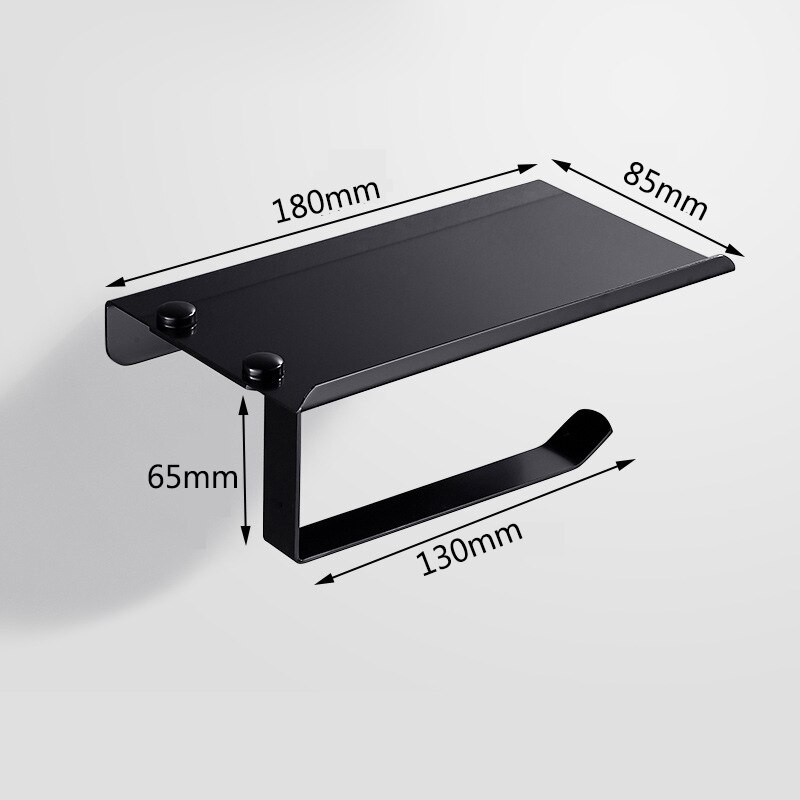 Zwarte Verf Papier Houder Telefoon Rack Papier Doos Ruimte Aluminium Materiaal Badkamer Hardware Wc Plank: A