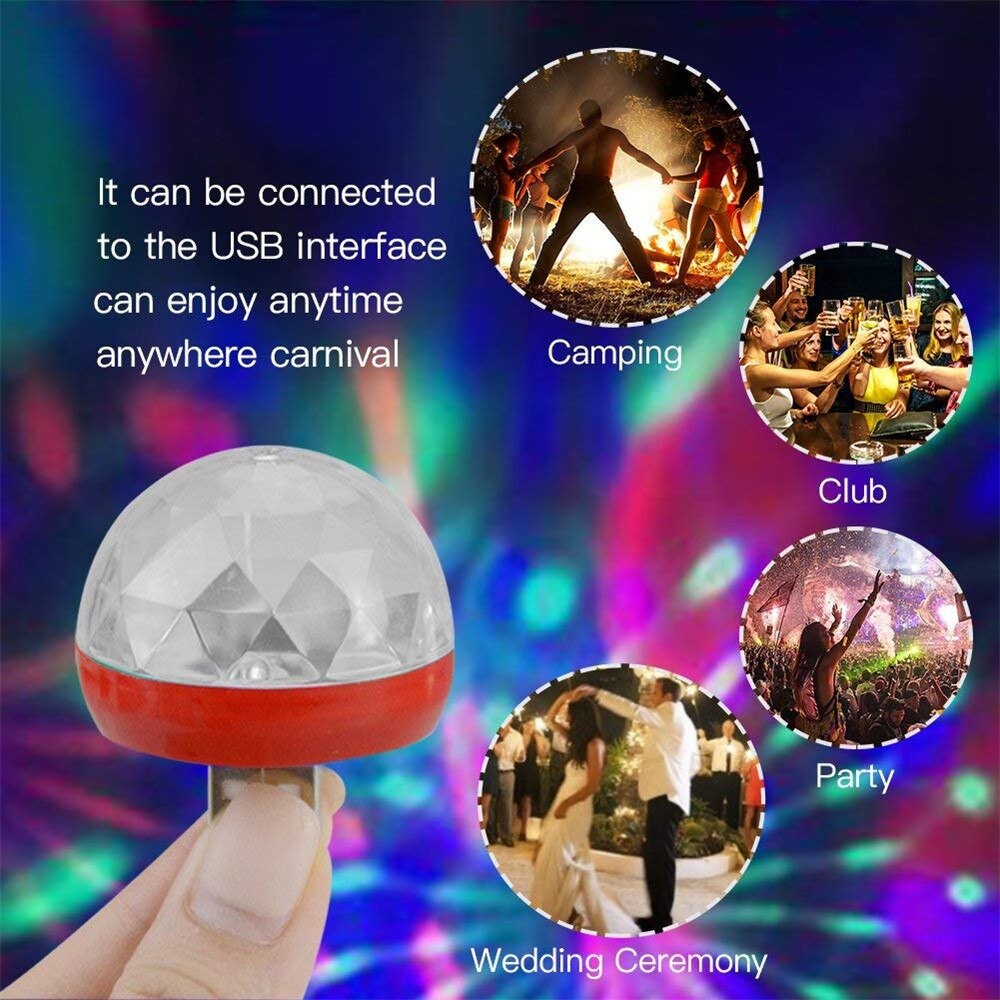 USB Mini LED RGB Disco Bühne Licht Party Club DJ KTV Weihnachten Magie Telefon Ball Lampe