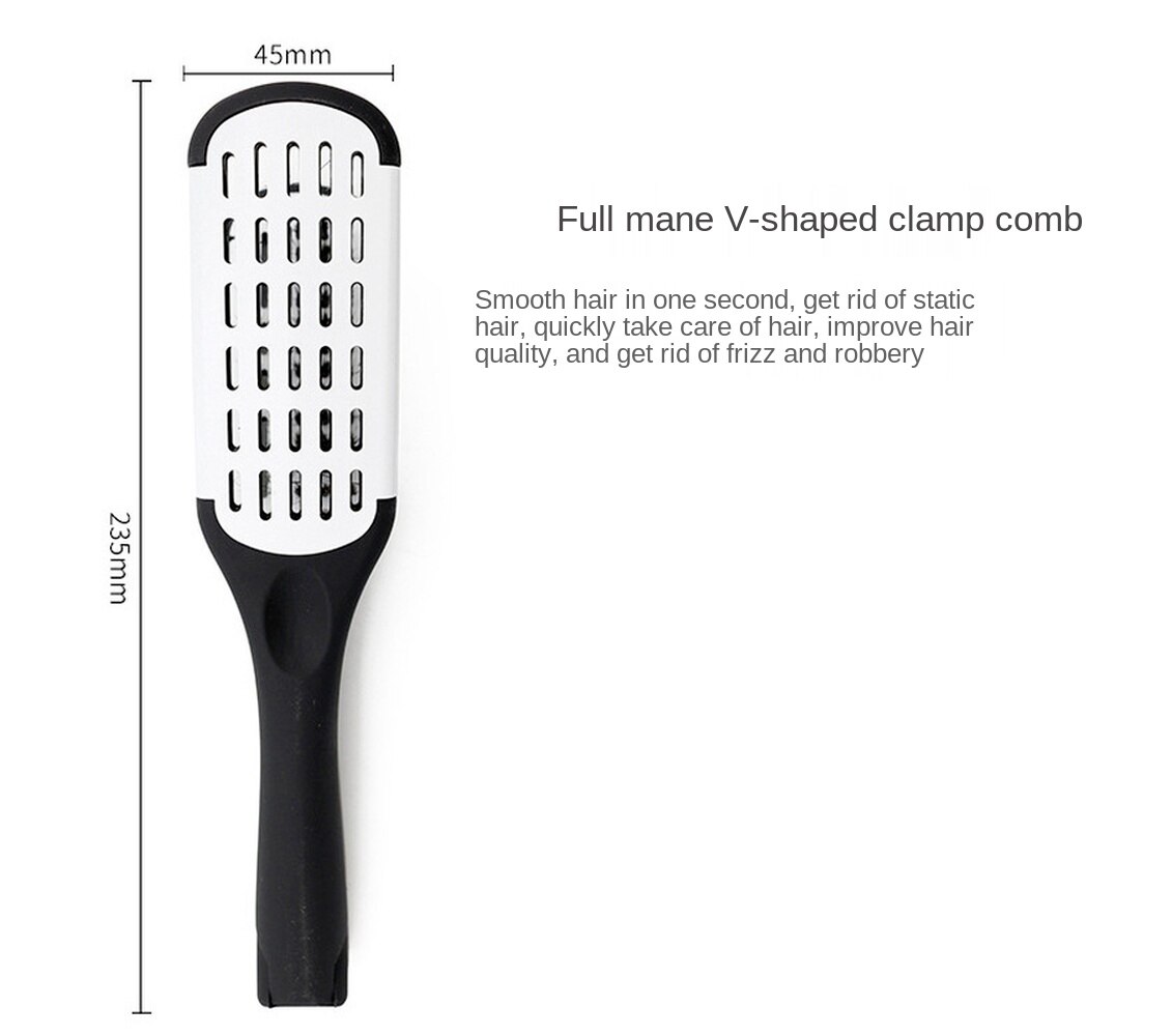 Naturlig keramisk krydsfiner glattekam dobbeltsidet frisørbørste klemme fiber styling hårplejeværktøj hår glattejern