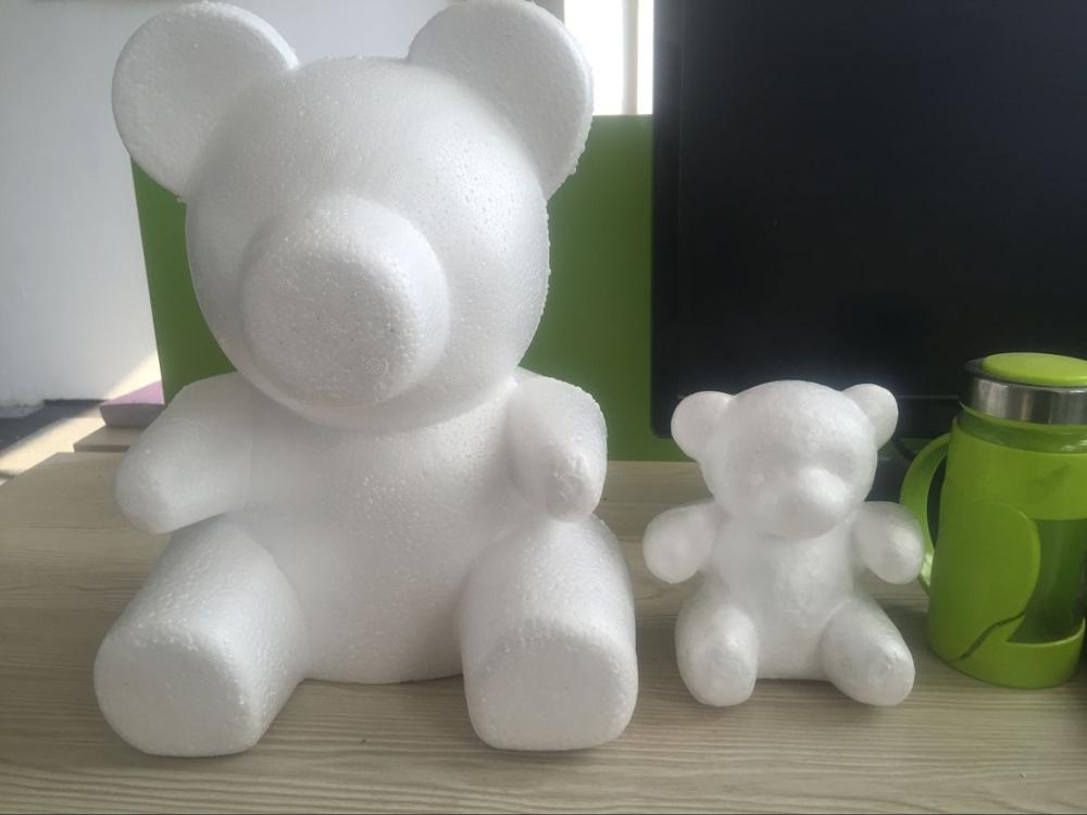 1 pièces 33 cm mousse modèle polystyrène styromousse teddy rose ours blanc artisanat boules pour bricolage fête de noël décoration fournitures