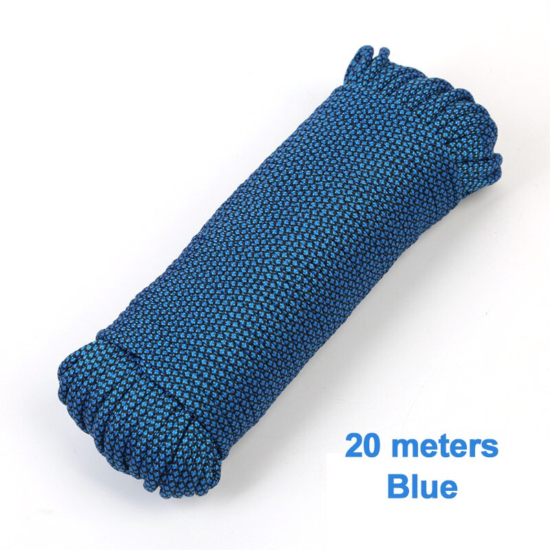 20M 9-Core 180G Paracord Parachute Cord Lanyard Tent Touw Veiligheid Guyline Voor Wandelen Camping Klimmen Mountaintraining: Grijs