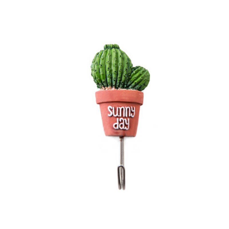 Accroche-porte en forme de plante 1 pièce | Cintres à vêtements Kawaii Cactus résine en acier inoxydable, crochet magnétique pour articles divers: double spheres