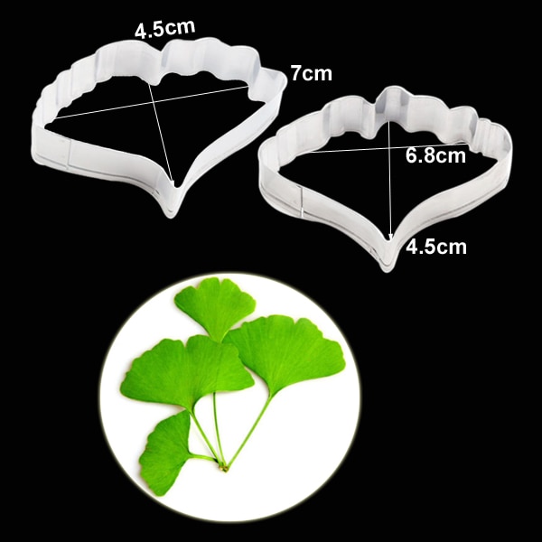 Ginkgo Leaves Veiners Silicone Molds Fondant Gumpaste Clay Water Paper Cake Decorating Tools ,Sugarcraft Cutters CS266: Cutters 2pcs Only