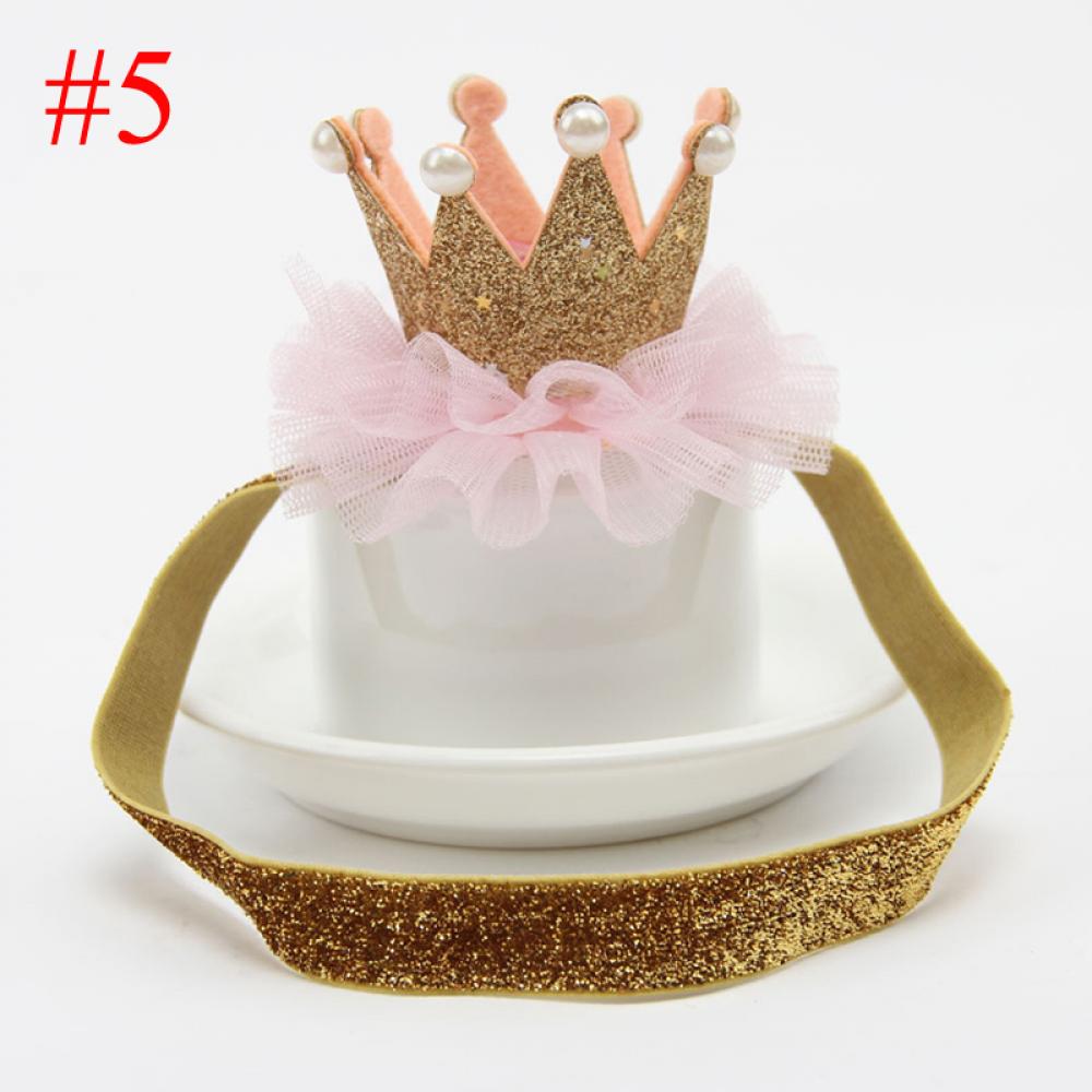 1 pièces mignon filles dentelle perle brillant étoile élastique bandeau couronne princesse pince à cheveux épingles à cheveux accessoires de cheveux: 5