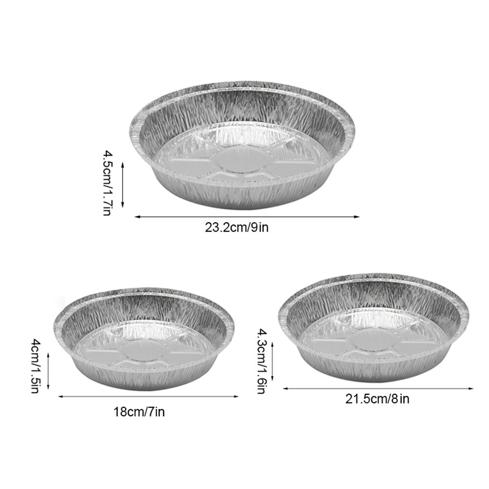 Plat de cuisson antiadhésif jetable rond en aluminium pour BBQ, résistant aux hautes températures, 50 pièces
