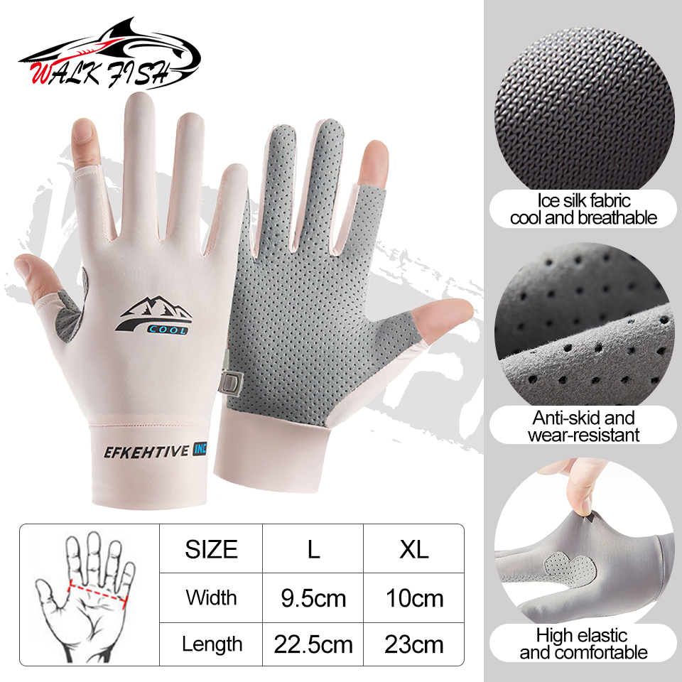 Guantes sin dedos para hombres y mujeres, protección solar UV, guantes de medio dedo para pesca, remo, vela, remo, senderismo, guantes deportivos: L / Rosa
