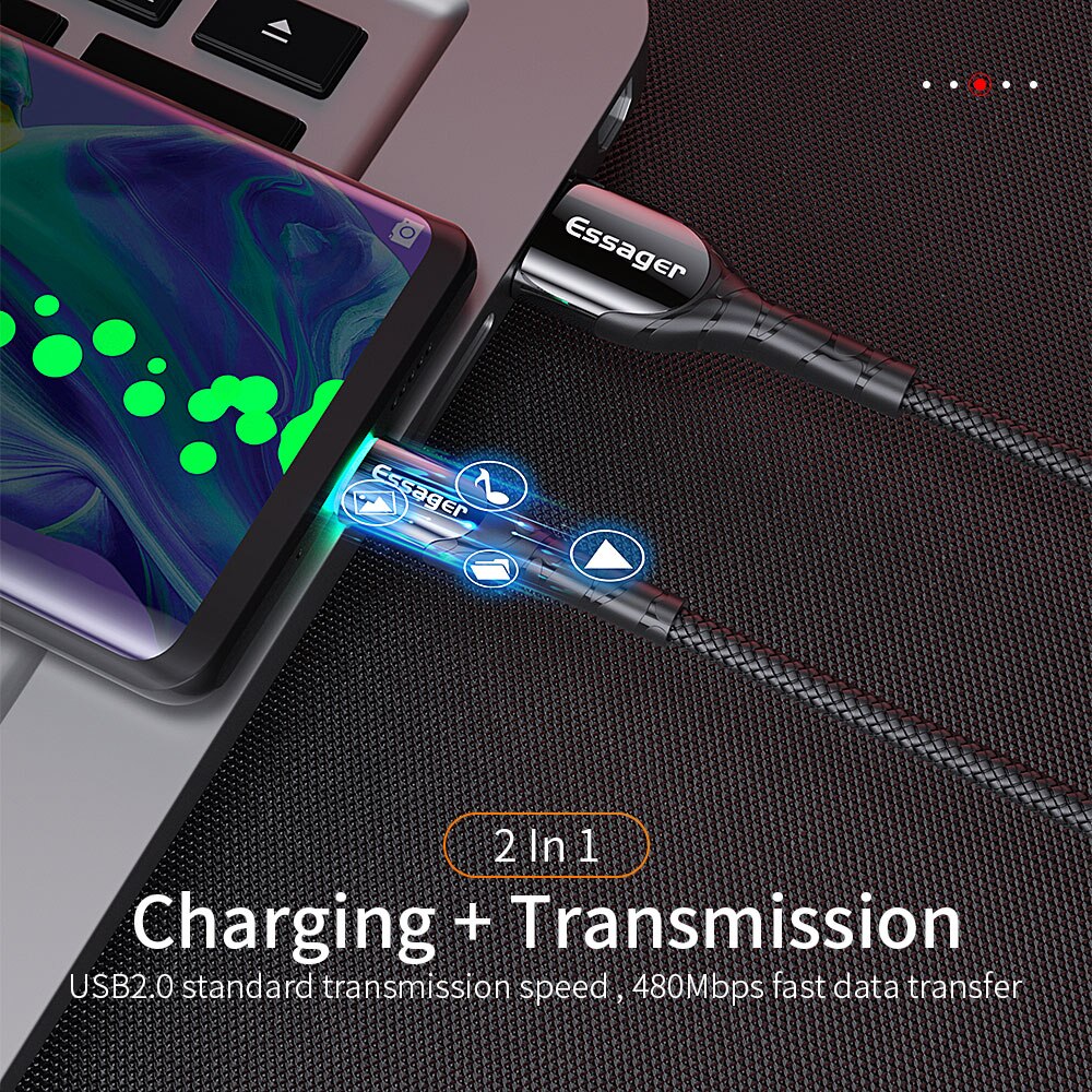 Essager USB Type C Cable 3A Fast USB Charging Micro Data Cord USB-C Charger Mobile Phone USBC Wire Cord For Samsung S20 Xiaomi