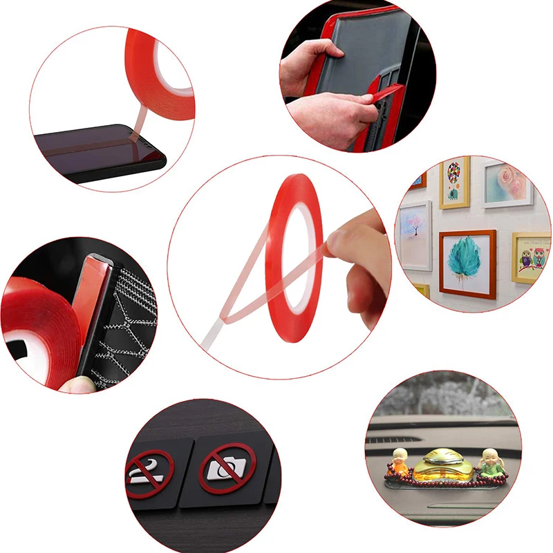 10 m doppelseitiges Klebeband, hitzebeständig, hohe Haftung, transparentes Haustier-Klebeband für DIY-Handwerk, praktisch-Touchscreen-Reparatur