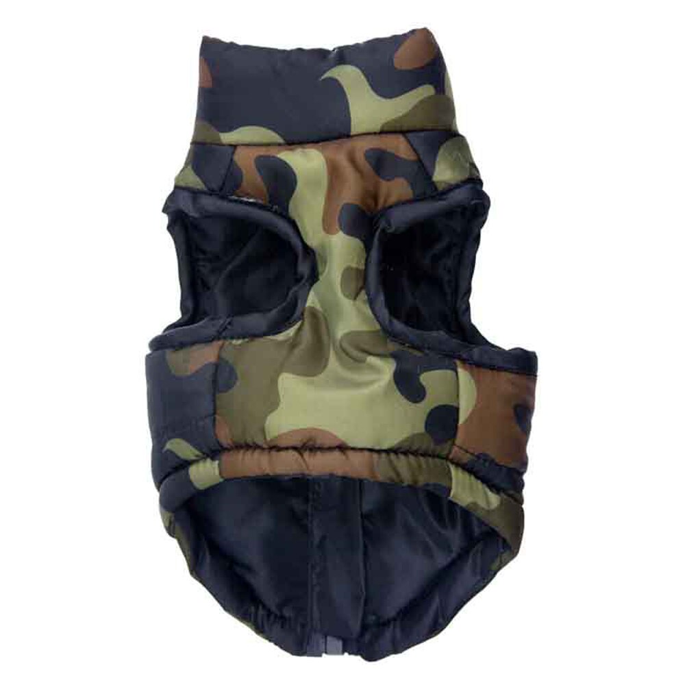 1 stk cool camouflage hund bomuld vest vandtæt tyk lynlås hund frakke jakke tøj varm vinter udendørs tøj kæledyr forsyninger
