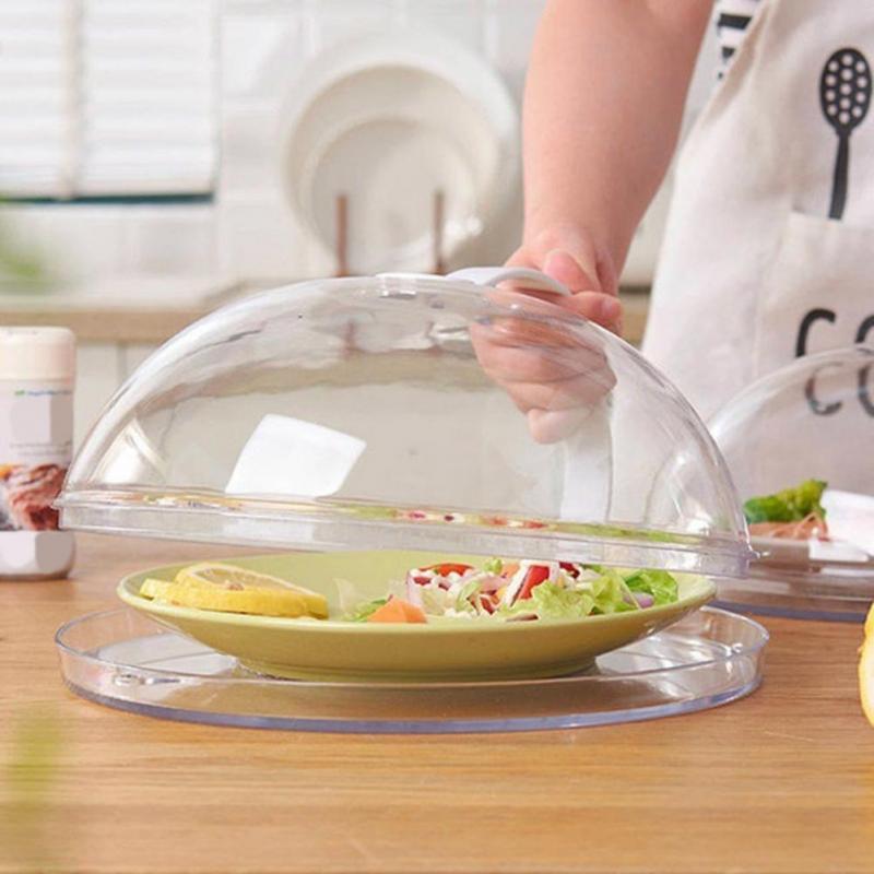 Microwave Food Cover Cleanable Effective Easy-using Microwave Plate Lid Multifunction Transparent Anti-Splash Cap With Handle