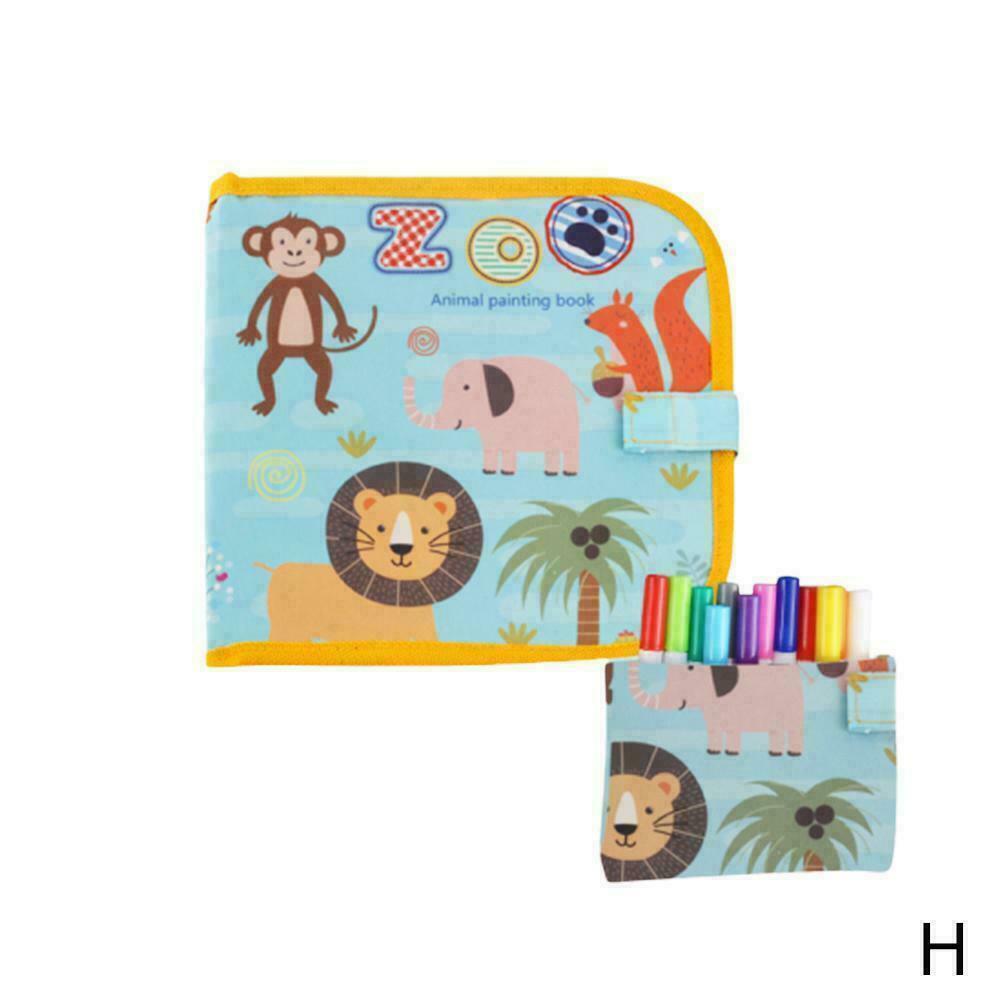 Planche à dessin Portable 3 couleurs | Set pour enfants Graffiti doux, dessin Animal effaçable, livre d'images, bricolage livres de dessin: 8