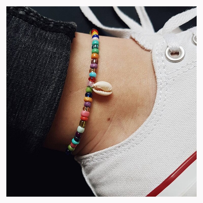 muszla obrączka na nóżkę ptaka koraliki obrączki dla kobiet dziewczynki moda klasyczny Wykonany ręcznie sandał oświadczenie bransoletka stopa biżuteria Boho prezent