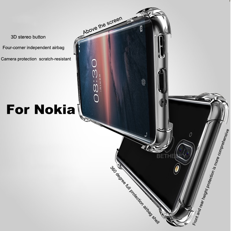 Flexible Soft Case For Nokia 2.2 8.1 1 3.1 5.1 Plus 4.2 3.2 9 PureView X7 7.1 Shockproof Transparent Silicone Phone Case