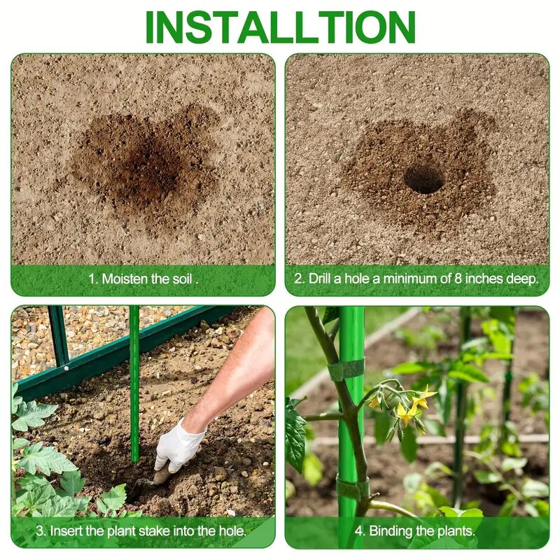 Estacas de soporte multiusos para plantas, enrejados duraderos de verduras y vid para tomates, pepinos y uvas, paquete de 20