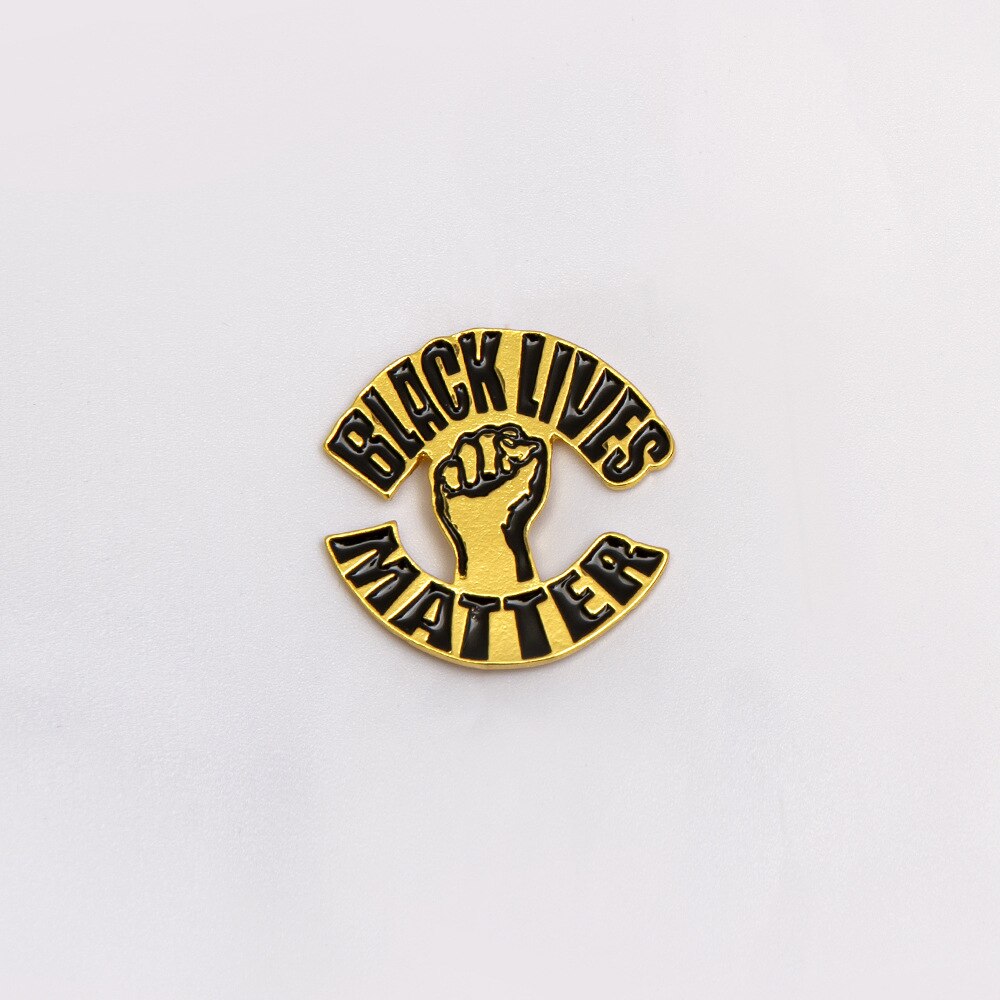 Metalen Badge Vuist Sterkte Broche Zwart Leven Mate Badge Ik Cani Kan Niet Ademen Breken Accessoires Patch: Antiek Messing