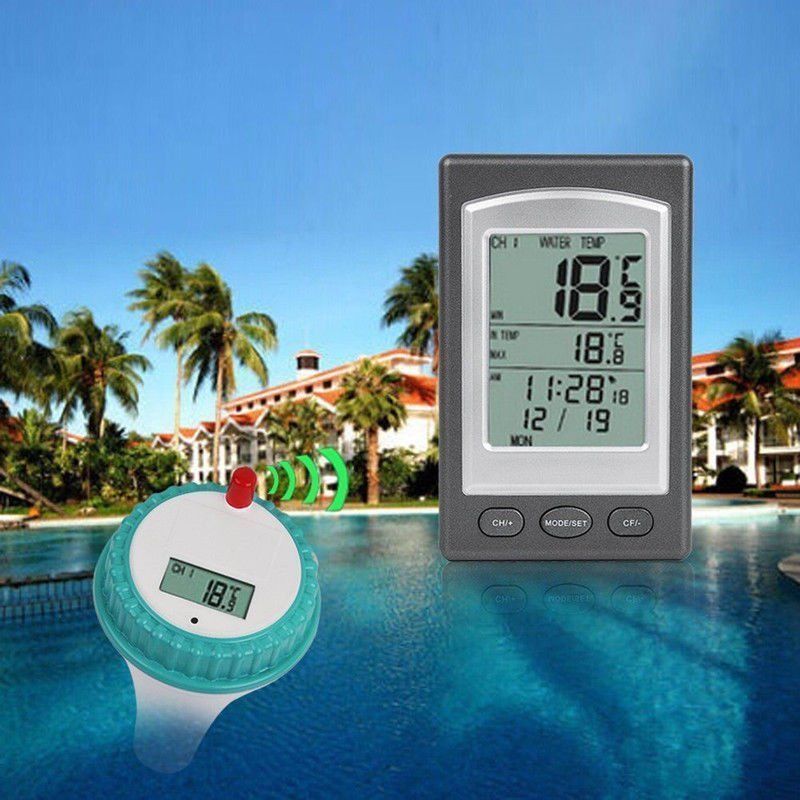 Schwimm Thermometer kabellos Schwimmbad Thermometer Whirlpool Startseite Schwimmen Spa Wasser Temperatur Meter Kalender Wecker-40 ~ 60C