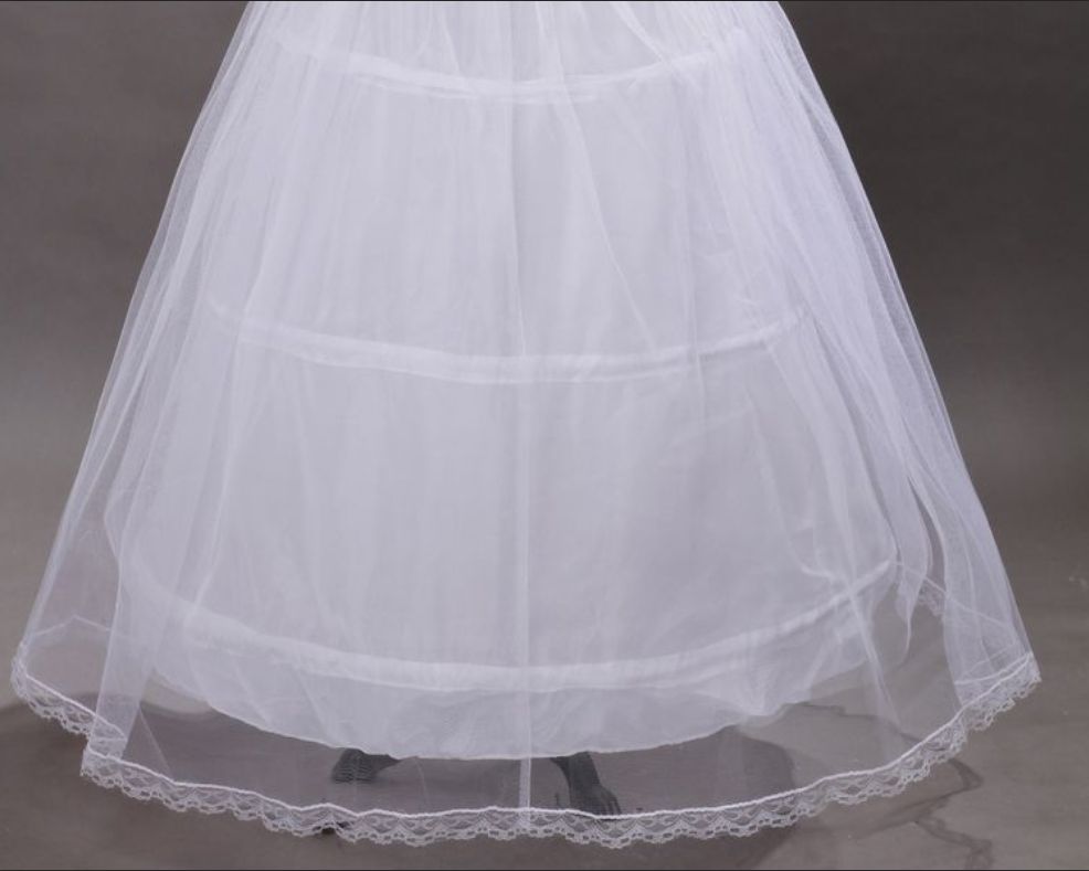 3 créoles une couche de maille robe jupons Crinoline sous-jupe accessoires de mariage Tulle sous-jupes