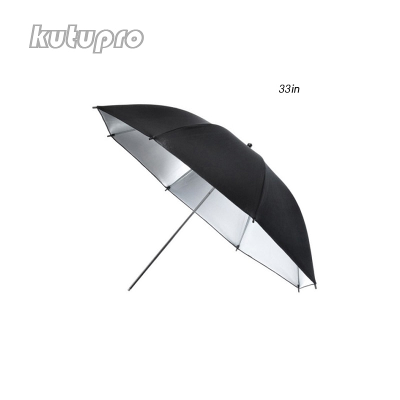 Kutupro 1 stks 33 "/84 cm Professionele Fotografie Studio Reflecterende Verlichting Zwart Zilver/Witte Doorschijnende Speelsheid Paraplu