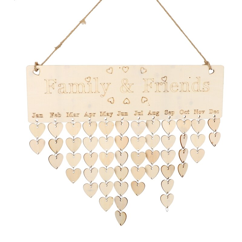 Houten kalender lijst kalenderkaart huisdecoratie doe-het-zelf handgemaakte hanger