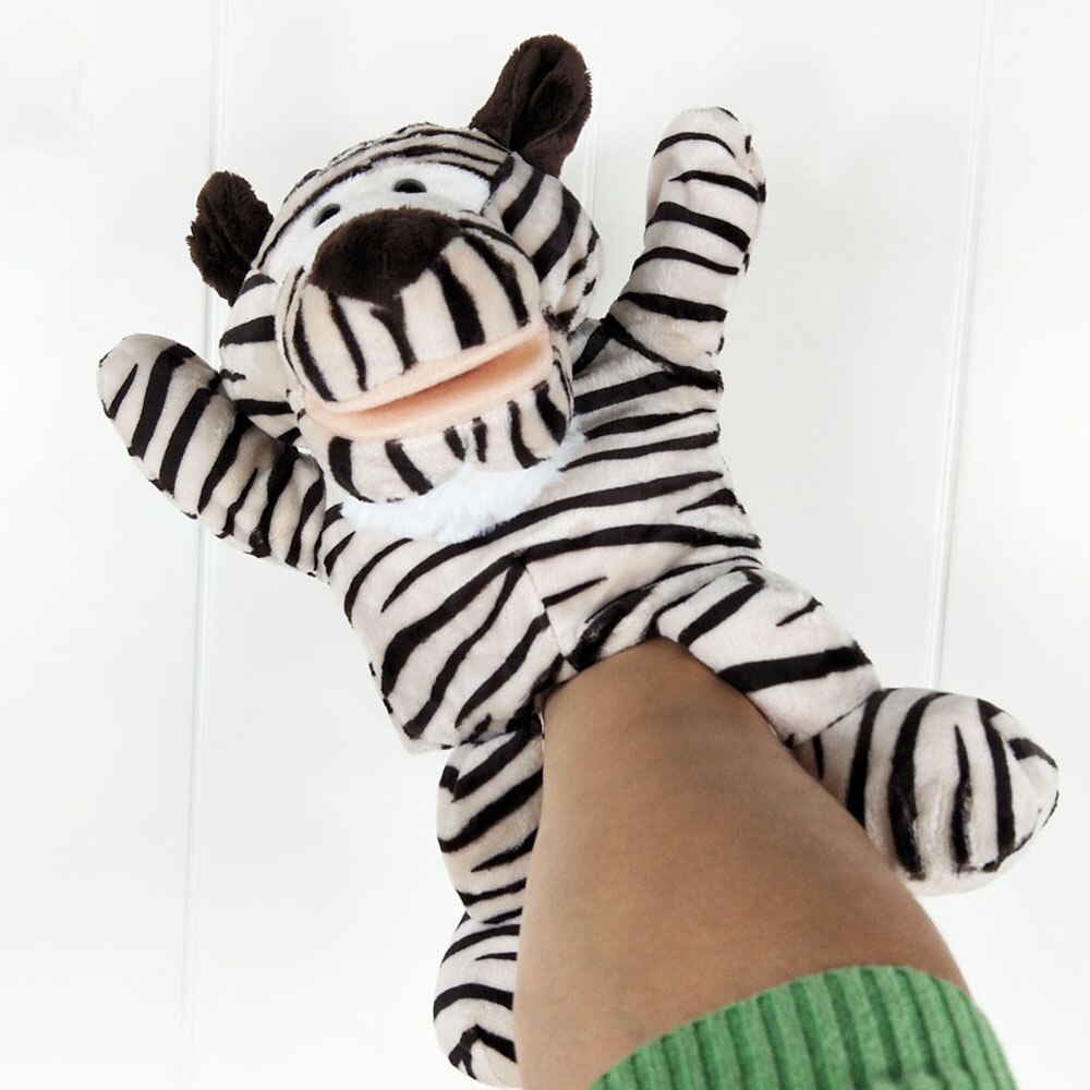 Tiger abe elefant løve hånddukke børn plys legetøj dyr børnehave hånddukke fødselsdag baby barn udstoppet legetøj: 4