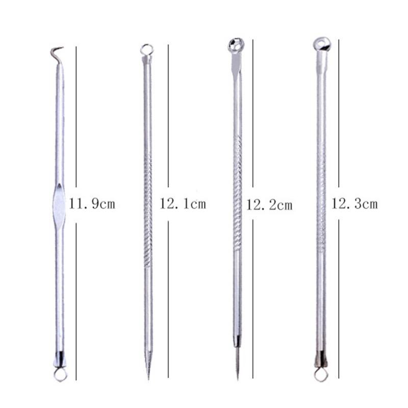 Mee-eter comedonen acne puistje mee-eter verwijderaar gereedschap lepel voor gezichtshuidverzorging naalden gezichtsporiënreiniger puistjesverwijderaar