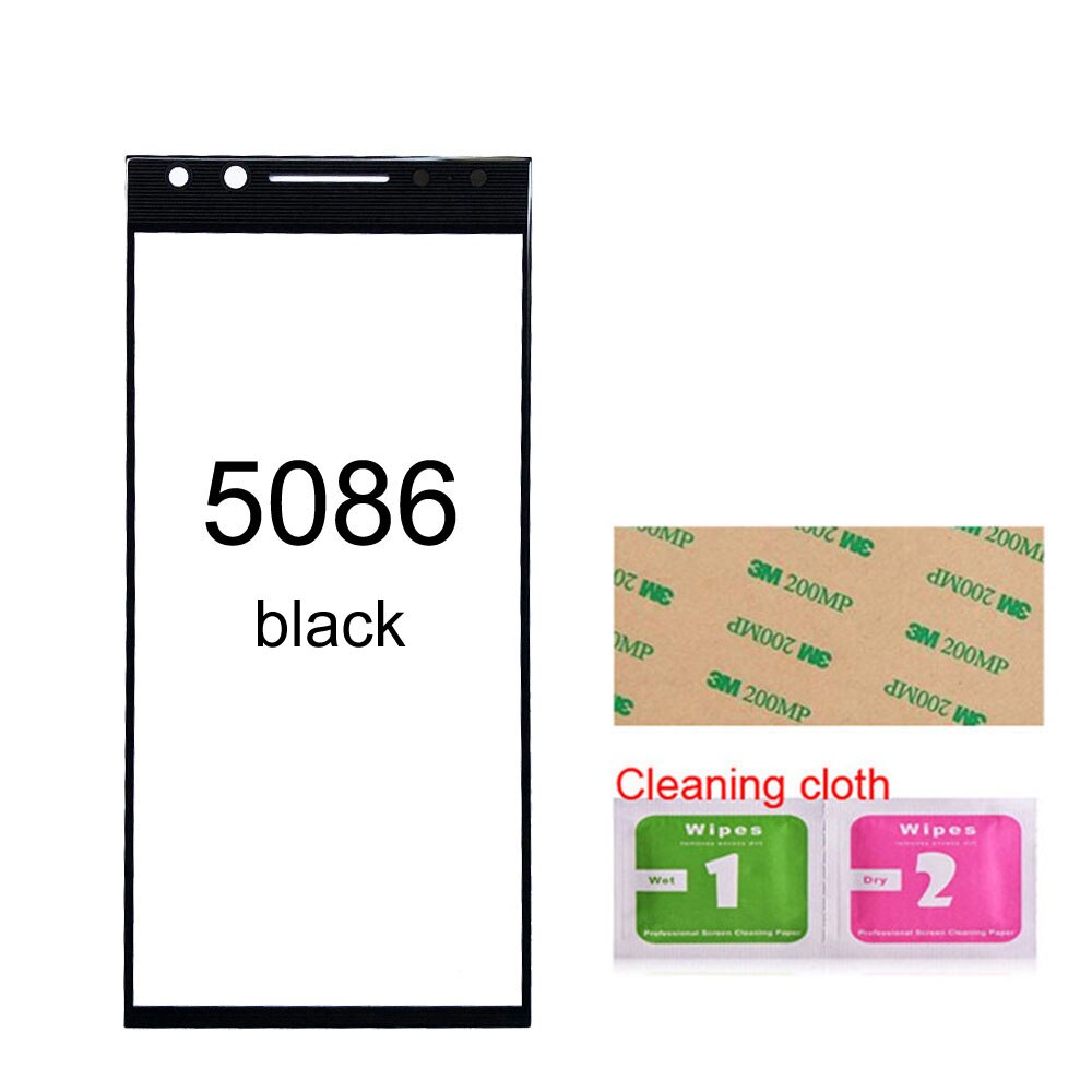 Panel frontal de cristal móvil para Alcatel 5 5086D 5086Y 5086 5086A, cristal frontal (sin pantalla táctil), cubierta de vidrio exterior, repuesto de Panel: Black