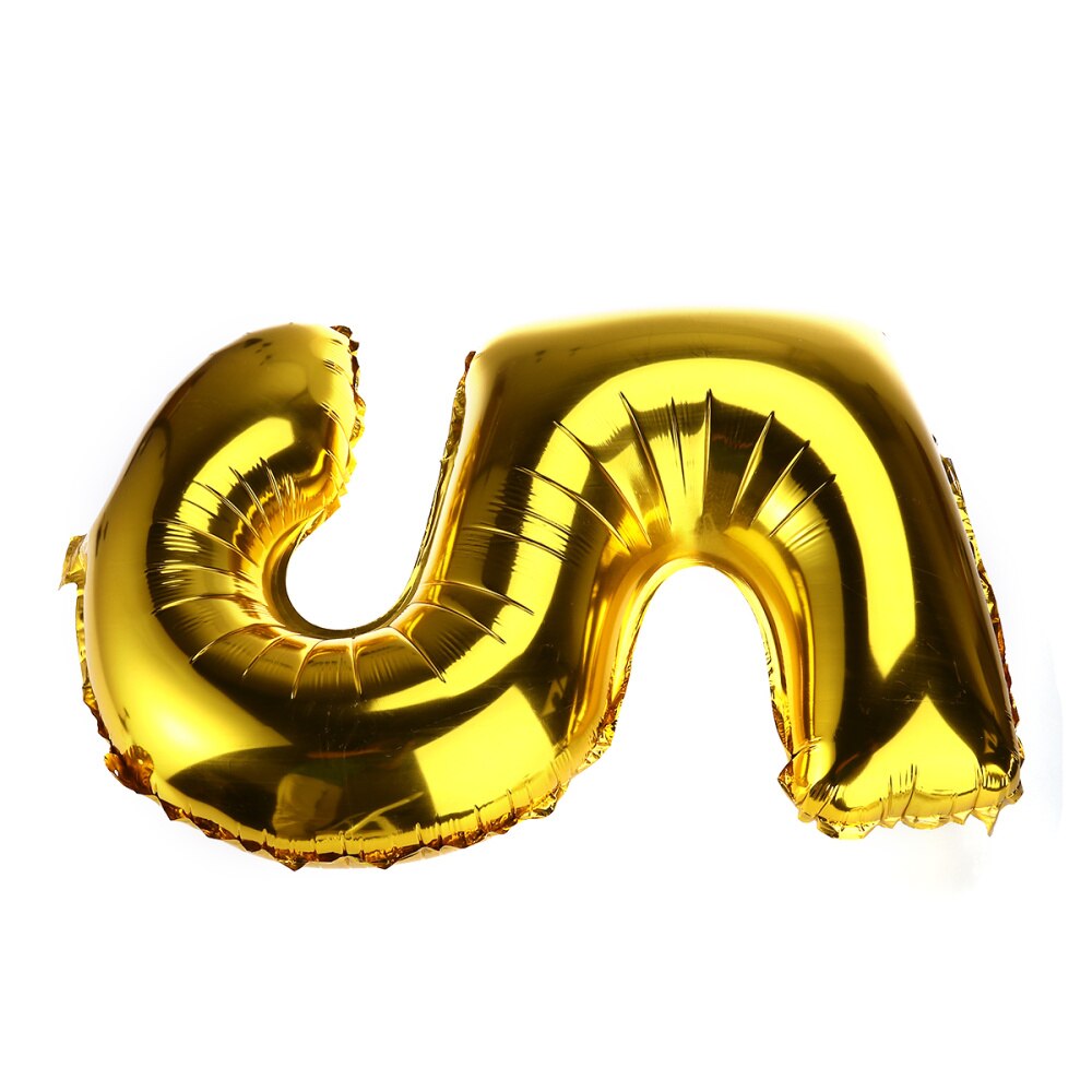 1pc Balloon Large 32 Inch Aluminum Foil Golden Number 5 Balloon for Birthday Wedding Anniversary