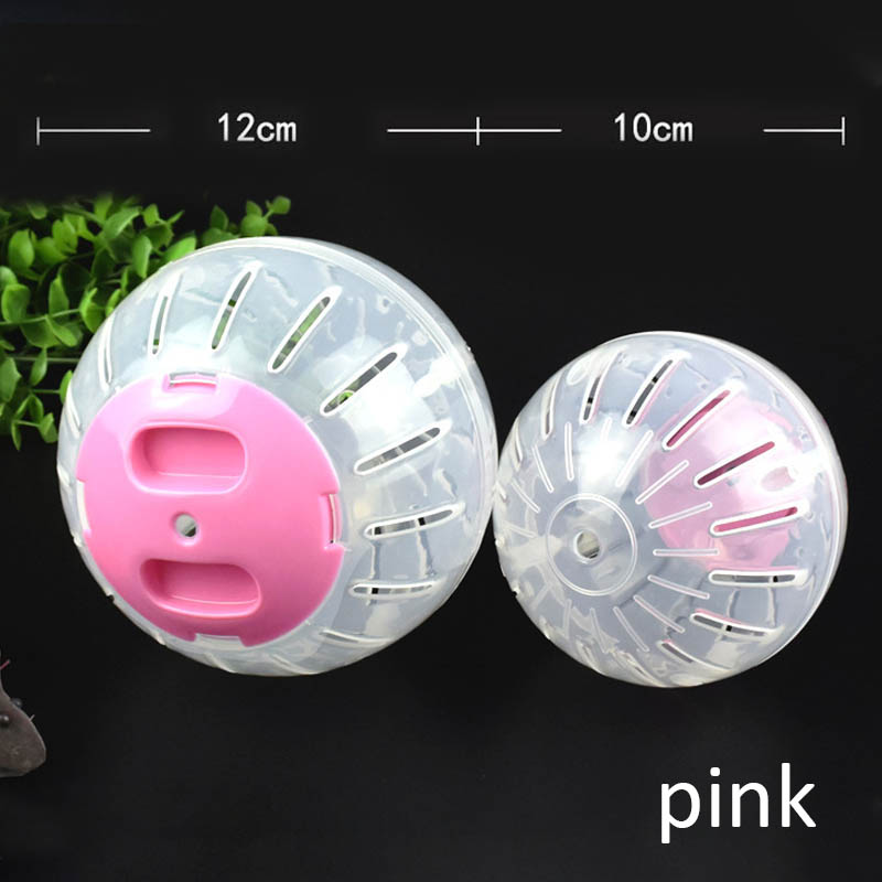Hamster Exercise Balls Pet Products Cute Plastic Mice Jogging Ball Breathable Clear Ball Hamster Supplies Gerbil Rat Toy 2 Size: pink
