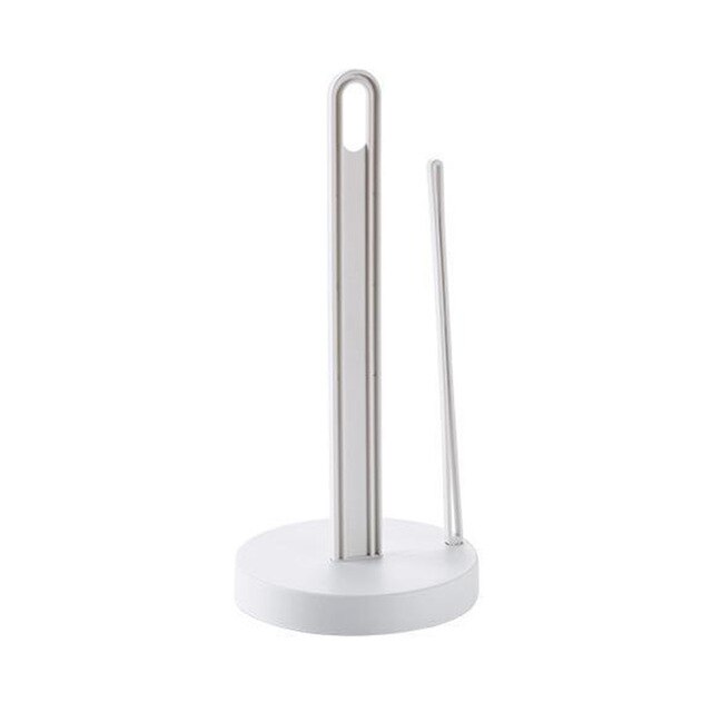 Soporte para papel de cocina, organizador de toallas de pie, dispensador de rollos extraíble para cocina, comedor: Blanco