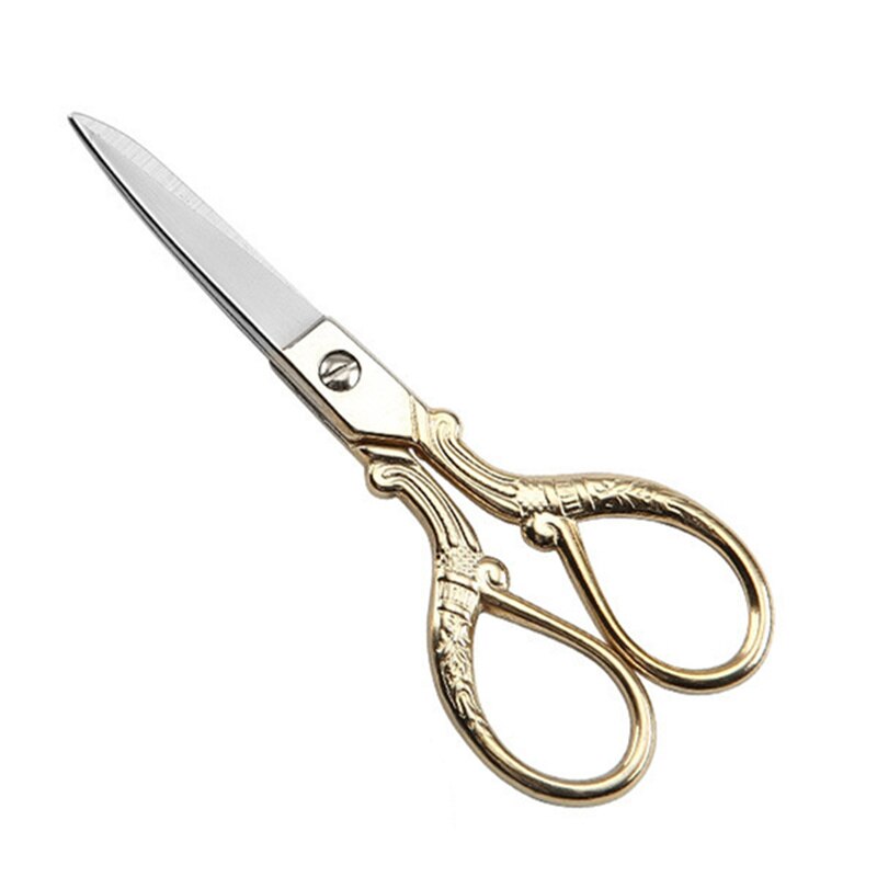 retrò Oro/Bronzo Forbici Da Sarto Antico Disegno Del Ricamo per Cucire Forbici per cucito Sarto Cesoie Zakka Fai Da Te Utensili A MANO: oro
