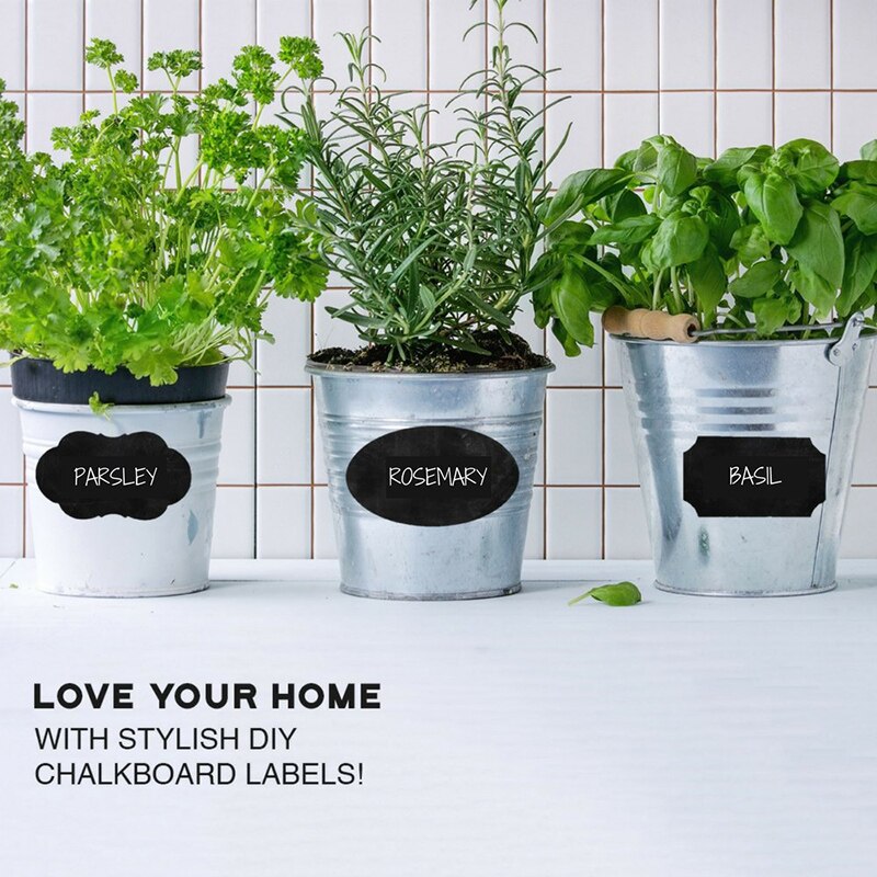 250pcs/Roll Home Decoration Blackboard Sticker Black Recycling PVC Adhesive Organizer Kitchen Label Stickers Waterproof
