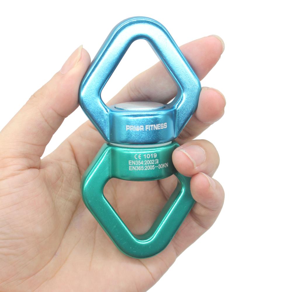 Fitness CLIMB 30KN CARABIN Universal Ring Gimbal Ring Rotary Connector Rotational Hammock Swing Spinner Rope Swivel Connector: SWIVEL blue-green