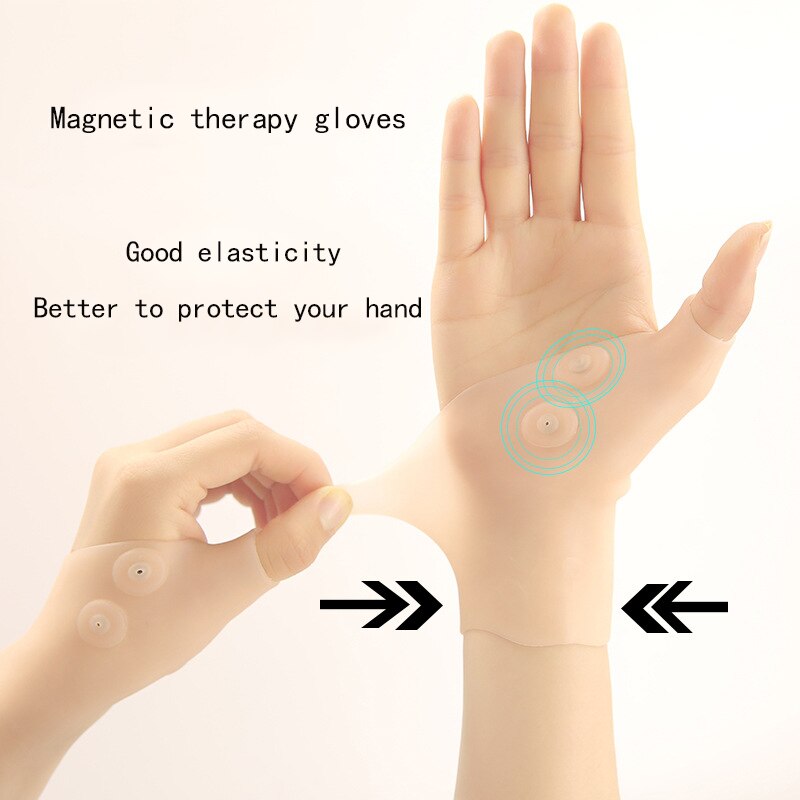 1 stücke Silikon Gel Magnet Therapie Handgelenk Daumen Unterstützung Handschuhe Arthritis Druck Korrektor Handschuhe YS-Kaufen