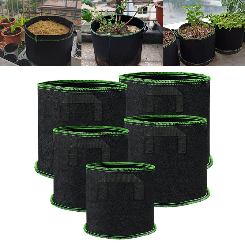 2/3/5/7/10 Gallon Grow Bags Fabric Grow Container Bag Pot Vegetable Strawberry Tomato Growing Planter Garden Flower Planting Pot