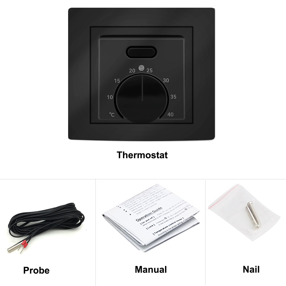 Termostato de habitación MINCO HEAT Electric MK05, controlador de temperatura de 220V 16A para sistema de calefacción por suelo radiante: Amarillo claro