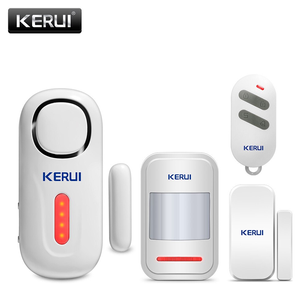 KERUI Home Alarm Syetem Wireless Door Sensor with Remote Controller Battery Power Supply 433MHz Home Burglar Alarm System: Kit 5