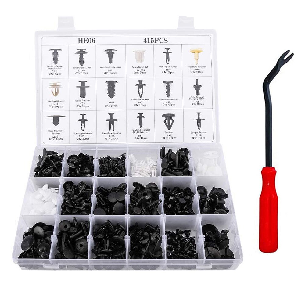 Gemengde Auto Fastener Clip Auto Body Push Retainer Pin Klinknagel Bumper Portierbekleding Retainer Fastener Kit Auto Accessoires: 416PCS