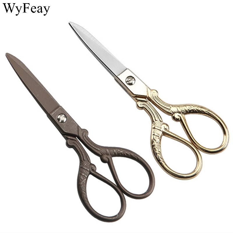retrò Oro/Bronzo Forbici Da Sarto Antico Disegno Del Ricamo per Cucire Forbici per cucito Sarto Cesoie Zakka Fai Da Te Utensili A MANO
