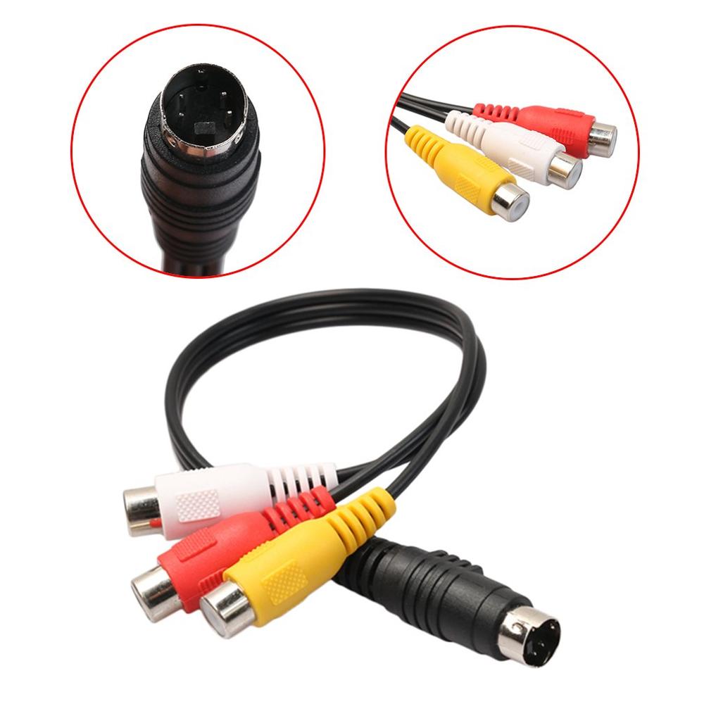 Professionele Audio Kabel 4 Pin S-Video Naar 3 Rca Vrouwelijke Tv Adapter Kabel Voor Laptop Met Vrouwelijke Rca poort En 4 Pin S-Video-Poort