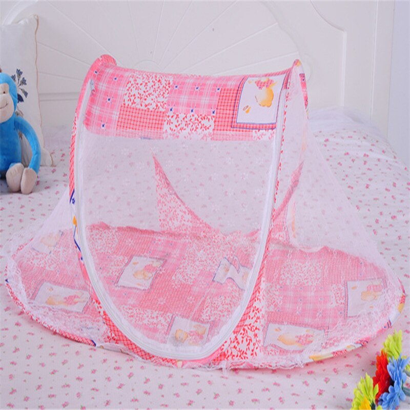 1Pcs Opvouwbare Baby Mug Tent Draagbare Duurzaam Leuke Reizen Kinderbedje Netto Instant Wieg Tool #84448: Roze