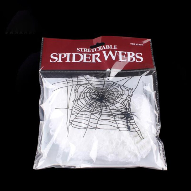 5 Farger Hjemsøkt Hus Spindelvev Dekorasjon Festrekvisitter Skrekkrekvisitt Halloween edderkopp web DIY Simulert Kjemisk Fiber