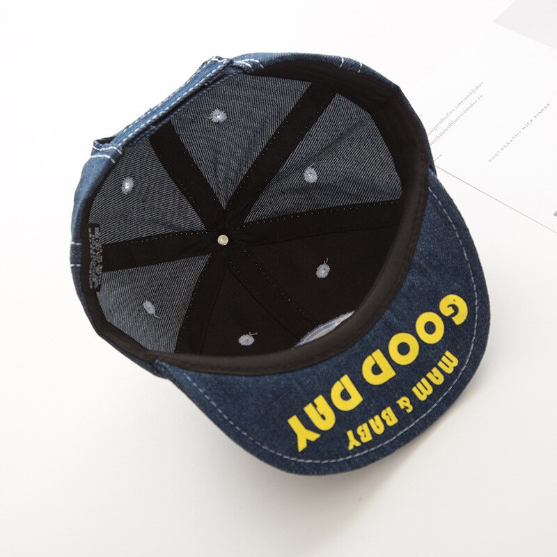 Leuke Brief Baby Hoed Cap Gestreepte Denim Baseball Caps Zomer Baby Jongen Meisje Hoed Kinderen Kids Peuter Zonnehoed Caps snapback